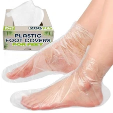 200 Pcs Plastic Foot Covers for Feet - 9 USA 11.8x6.7x1.1 Inch (Pack of 200) 