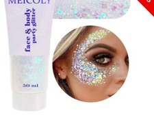 Meicoly Body Glitter White For Hair Face  Body