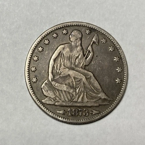 1873 Arrows Seated Liberty Half Dollar Choice Original VF