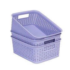 Plastic Storage Baskets for Cabinets, Household Pantry Organization with Hand...