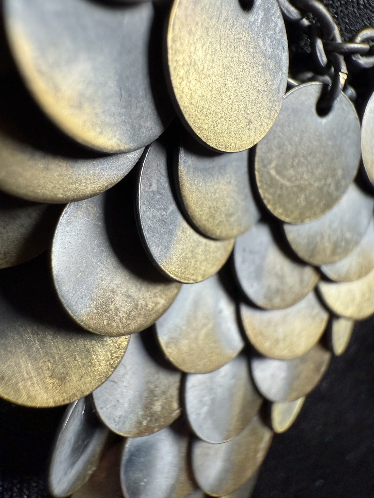 Statement Coin Dangle Necklace - Layered Brass To… - image 10