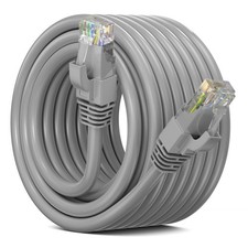 Cat 6 Ethernet Cable 30 ft High-Speed LAN UTP 10Gbps 550MHz Cord Gray Network