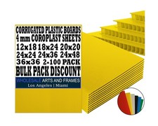Corrugated Plastic Board 20x20 100Pack Yellow Coroplast Sheets 20x20 Coroplas...