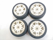4x Used Jconcepts Bar Codes 1/8 Buggy Tires on 17mm Hex Wheels Used Dirty