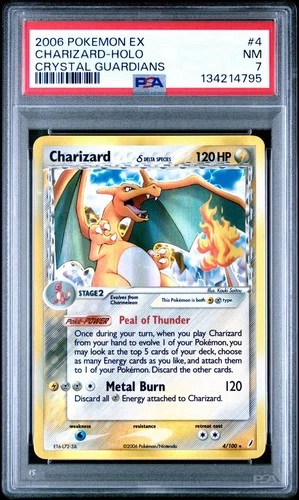 Charizard Delta Species Holo 4/100 Crystal Guardians PSA 7