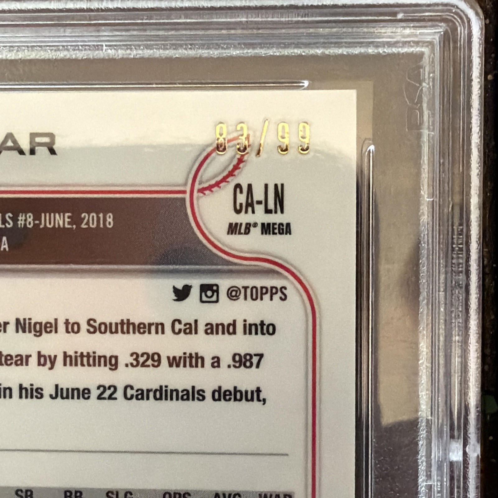 🔥 2022 Topps Chrome L/E Lars Nootbaar Auto /99 Green PSA 9 Dbacks view 4