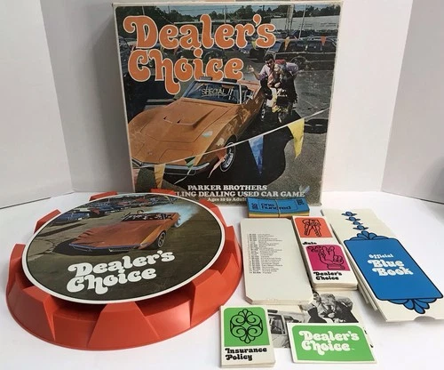 Vintage Dealer's Choice Board Game 1972 Parker Brothers 100% Complete Autos Cars