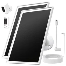 2-Pack of 5W Solar Panel Chargers for Ring Cameras - Complete Installation Kit