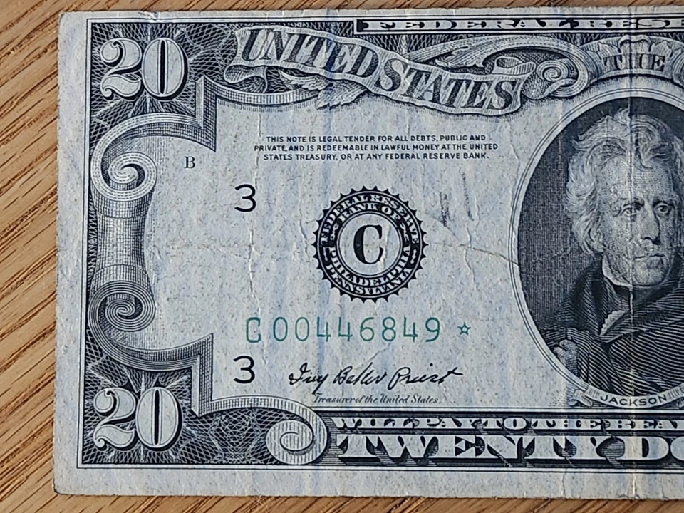1950 A $20 "STAR NOTE" PHILADELPHIA DISTRICT C00446849* - Image 3 of 4