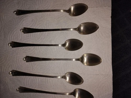 6 Antique Gorham Silver Smith Sterling Silver Spoons Pat1911 4.85 Oz Monogram