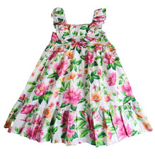 Girls 10 Janie and Jack Sundress Multi Floral Sleeveless Dress Fit Flare 100 Co