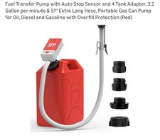 Automatic Fuel Transfer Pump with Auto Stop Sensor Overfill Protection, Fast and