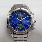 Minty Vintage Seiko V657-9060 Blue Dial Stainless Steel Chronograph–New Battery