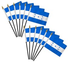 1 Dozen Honduras 4x6in Mini Handheld Country Stick Flags for Parades, Classrooms