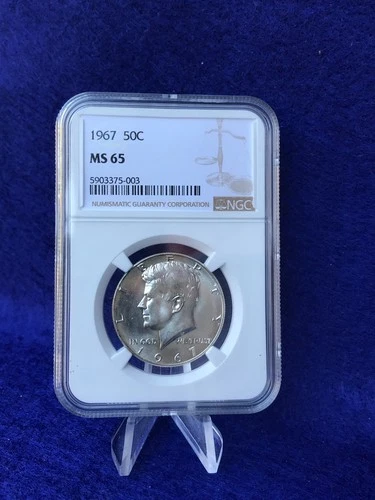 1967  BUSINESS STRIKE Kennedy Half Dollar 50c *NGC MS65 Gem Uncirculated*