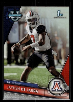 Jayden de Laura 2023 Bowman University Chrome Refractor Card #30