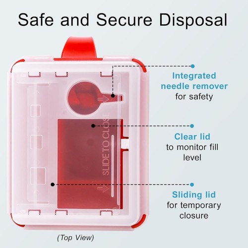 Sharps Container Small - Sharps Containers for Home Use and Labs - Portable - Picture 3 of 6