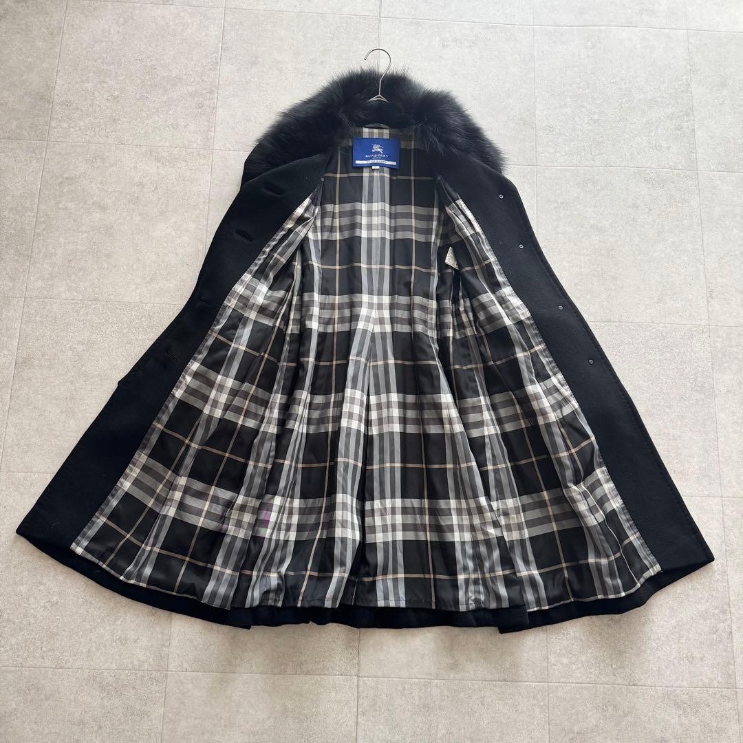 Burberry   Blue Label Long Coat Nova Check 100 Cashmere Black 38 thumbnail 11