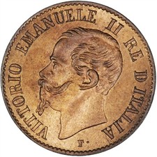 Italy 1861 Centesimo R+B UNC