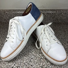 Kenneth Cole New York White Leather Dress Sneaker Margom Soles Men's Size 10 EUC