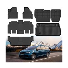 All Weather Car Floor Mats for Chrysler Pacifica 2017-2025 Gas 7 Seater Touri...