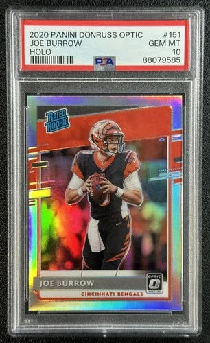 JOE BURROW PSA 10 2020 PANINI DONRUSS OPTIC #151 ROOKIE HOLO PRIZM BENGALS 9585