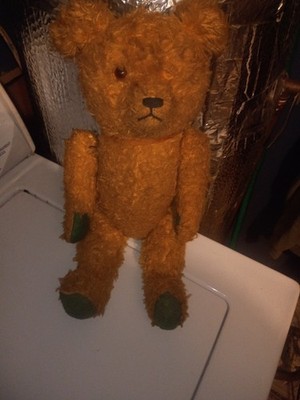 Early 20th Century Antique Fully Jointed Teddy Bear (Missing Eye) No Tag Bad Arm