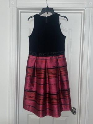CARMEN MARC VALVO IRIDESCENT FIT AND FLARE DRESS SZ 8 | eBay