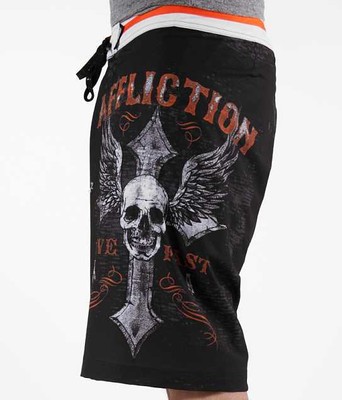 FAST CUSTOMS Skull board shorts black 
