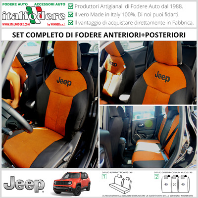Coprisedili Auto Jeep Renegade 2015-2020 | Set 5 Pezzi Pelle PU Impermeabile | Anteriori E Posteriori | Colore Rosso - Foto 6