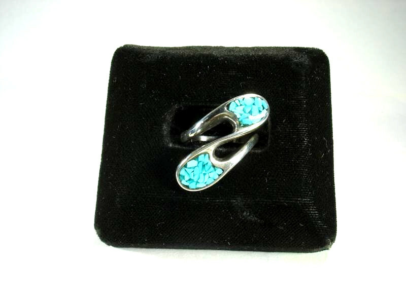 SILVER and TURQUOISE Ring - Solid Sterling Silver… - image 2