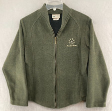 Green Brand Recycled Womens Jacket Medium Green USA MADE Full Zip Recycled Blend