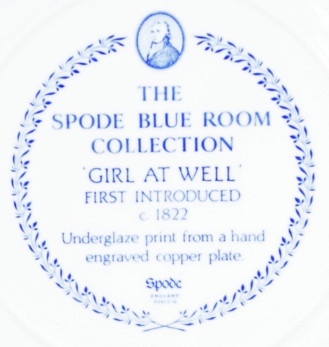 Spode Blue Room Dinner Plate Girl At The Well 10 1/2" - Picture 5 of 5
