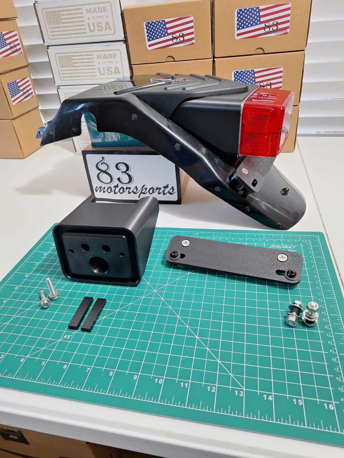 Yamaha XT250 Stock Light Tidy Tail Adapter & License Plate Bracket - Flat Matte