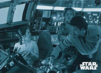 Star Wars ESB Black & White Blue Base Card #147 Rescued and Ready to Depart