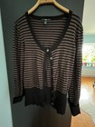 Damen Strickjacke H&M schwarz braun gestreift Gr. 40