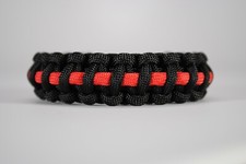 550 Paracord Survival Bracelet Cobra Thin Red Line Firefighter "Made in the USA"