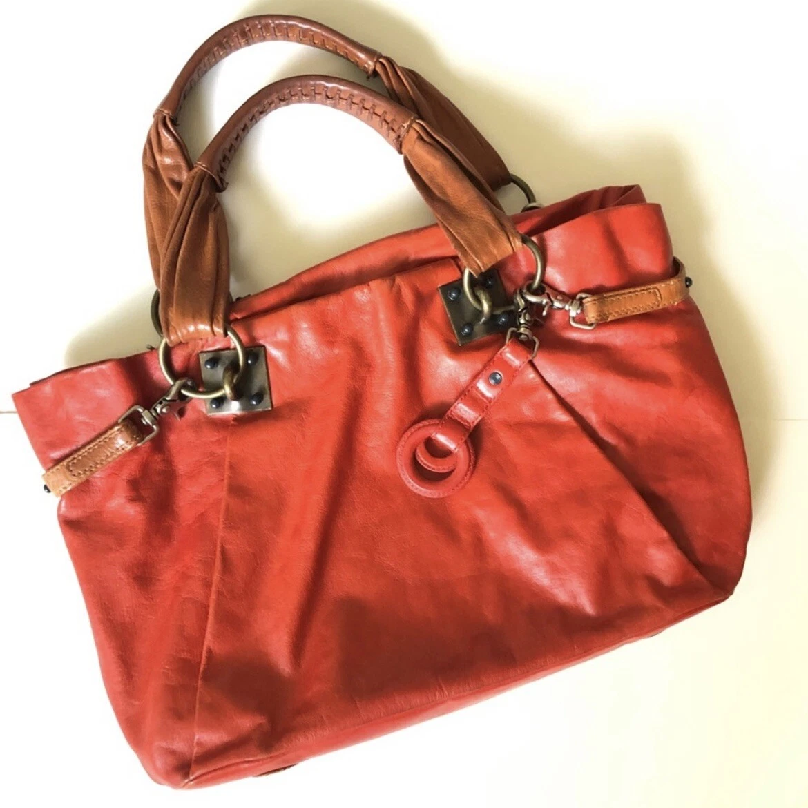 Lim Boho Slouchy Bag Red Tote Purse |