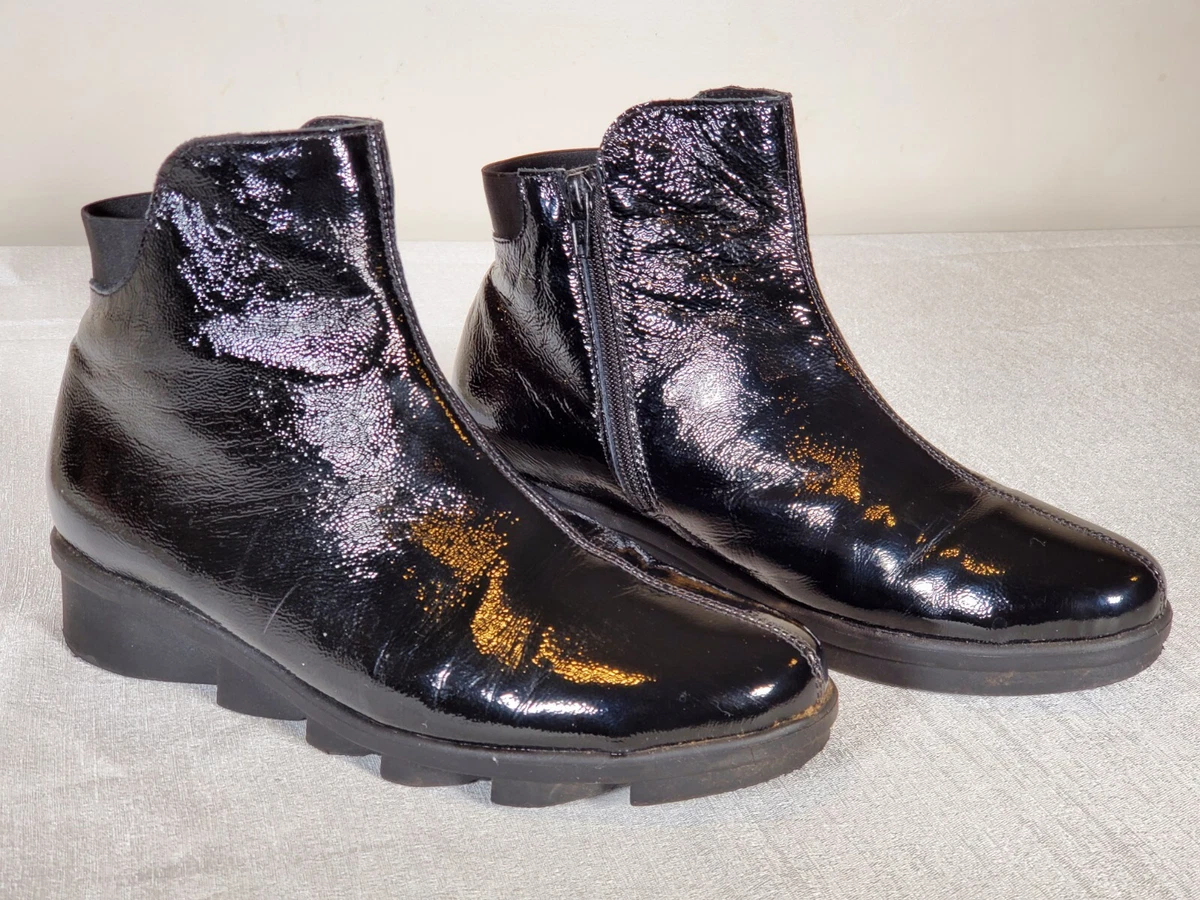 A faithful Woman contrast EUC Waldlaufer Black Patent Leather Side Zip Ankle Boots Women's Size US 10 | eBay A faithful Woman contrast EUC Waldlaufer Black Patent Leather Side Zip Ankle Boots Women's Size US 10 | eBay