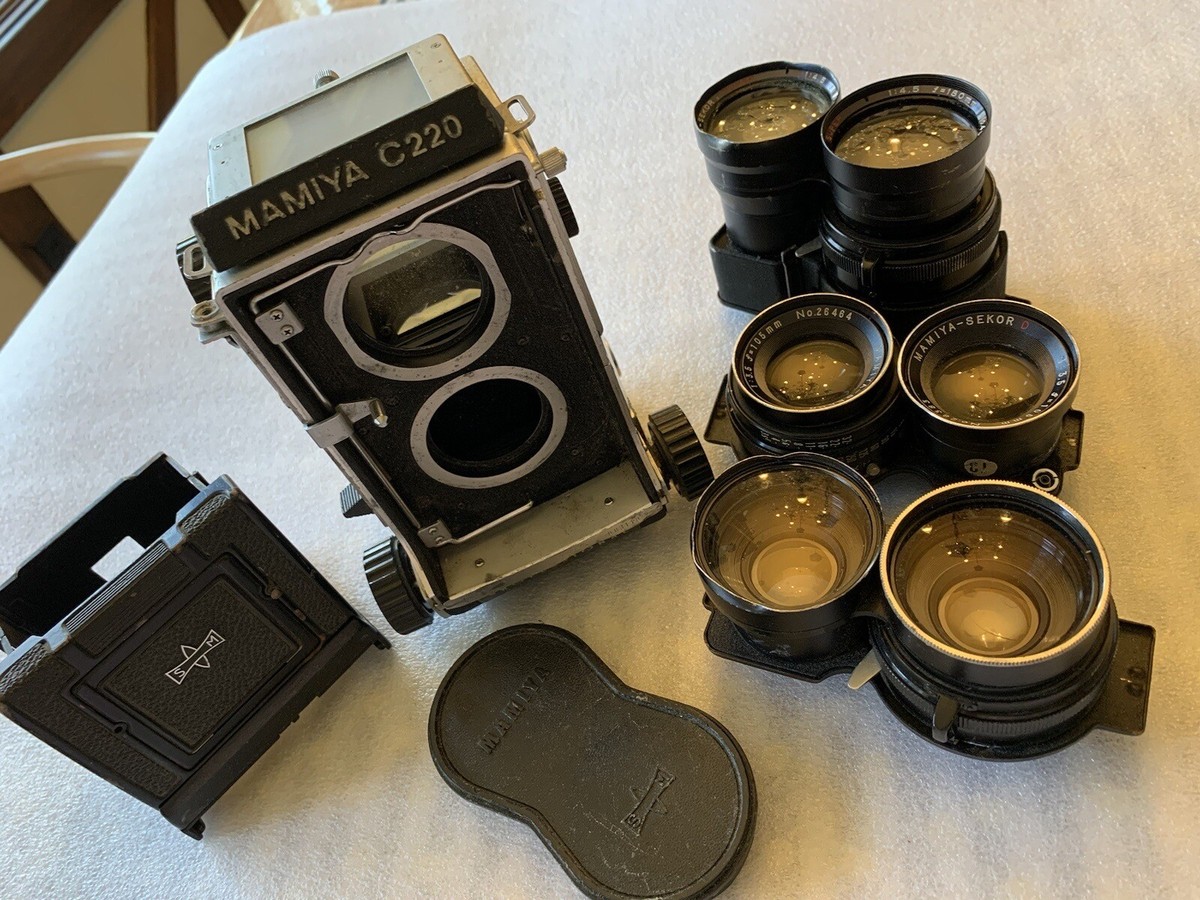 Mamiya C220 professional Twin Lens Film Camera W/ Sekor 180mm, 105