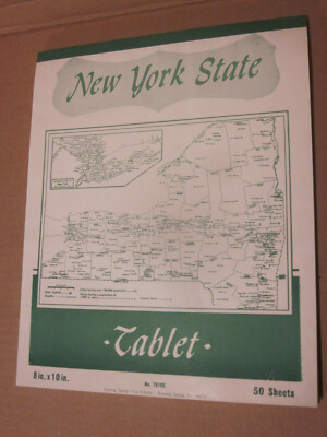 New York State Tablet 50 Sheets 8'' X 10'' Souvenir Notepad Wide Ruled Vintage New