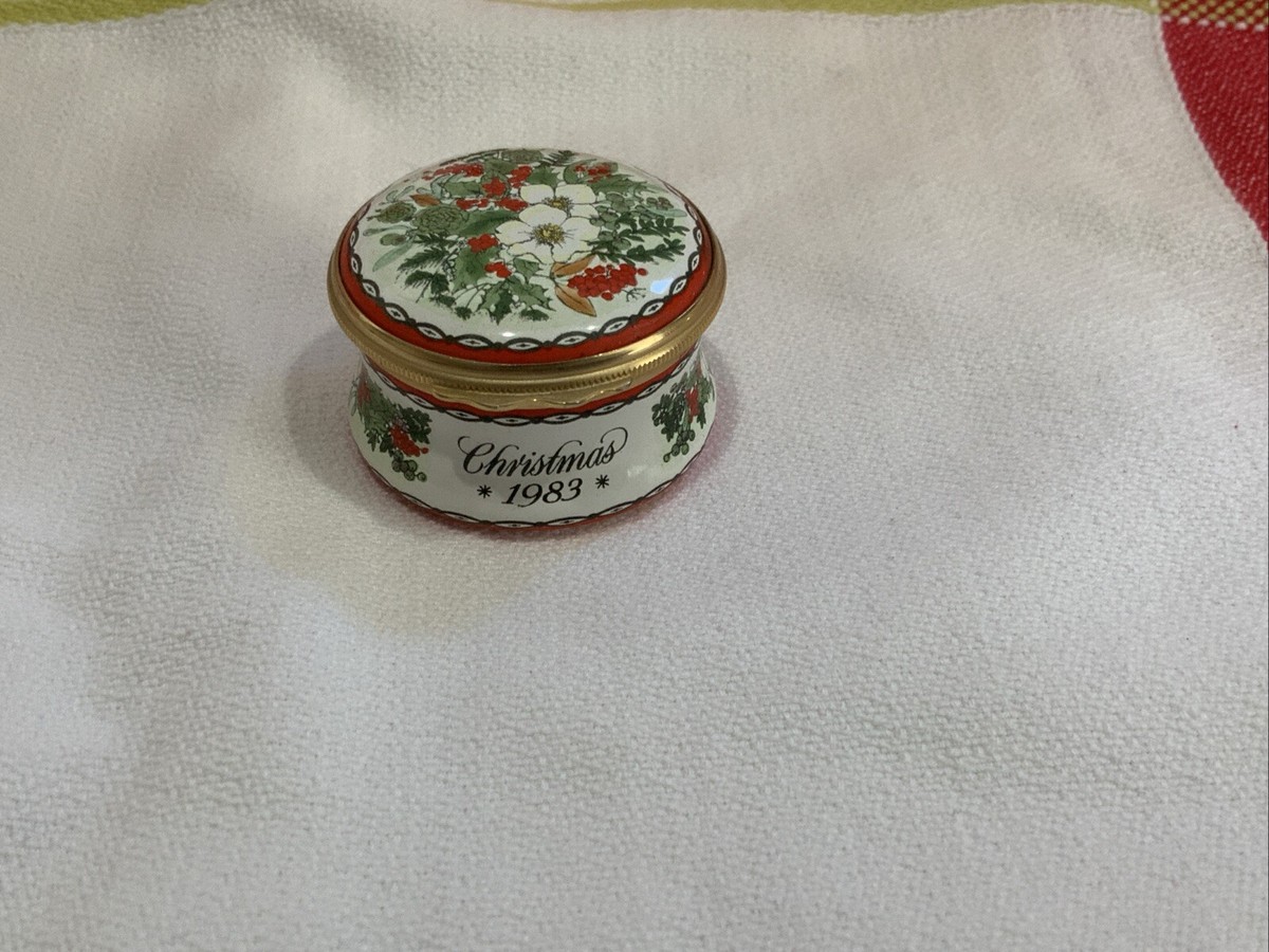 Halcyon Days Enamels Trinket Box 1983 Christmas | eBay