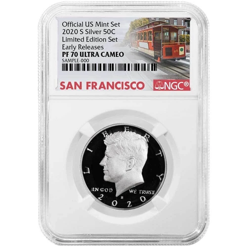 2020 S Limited Edition Silver Proof Set Kennedy Half Dollar NGC PF70UC ER Tro...