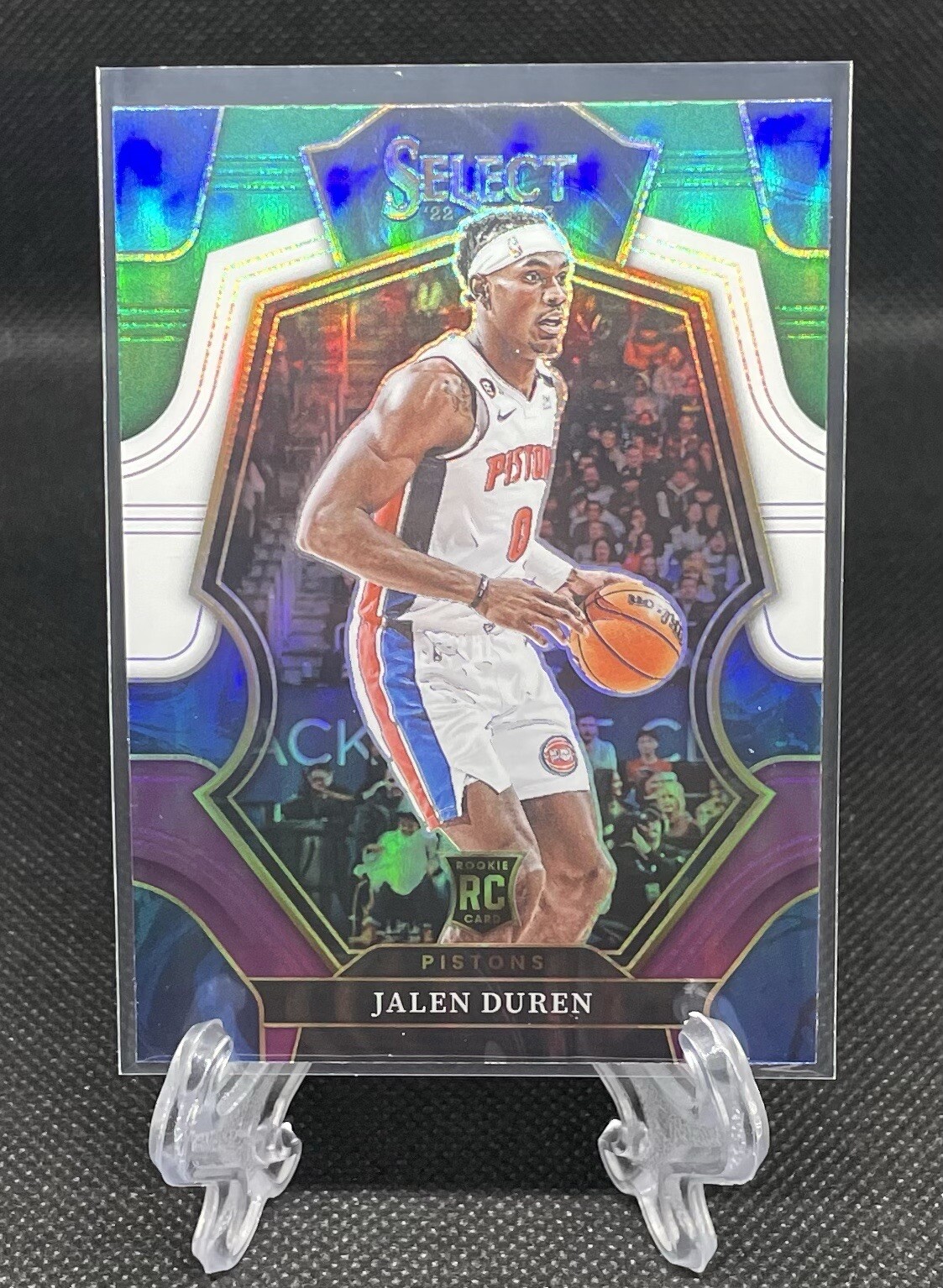 2022-23 Panini Select Jalen Duren Green/White/Purple Prizm Premier Level RC #176