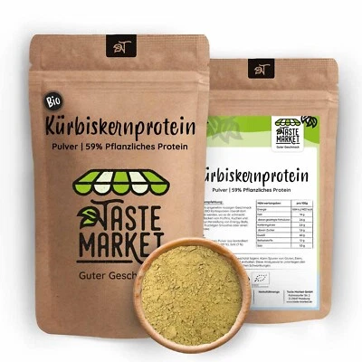 TASTE MARKET BIO Kürbiskern Protein Pulver | 59 % Protein | veganes Eiweißpulver