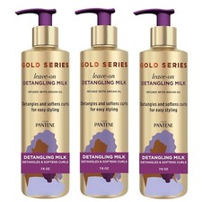 Pantene 7.6 Oz Gold Series Leave On Detangling Milk With Argan Oil 3 Pack