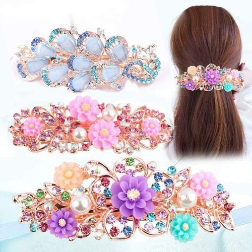 Barrette à Cheveux Cristaux Transparents Strass Opales - NY Fashion - Neuf