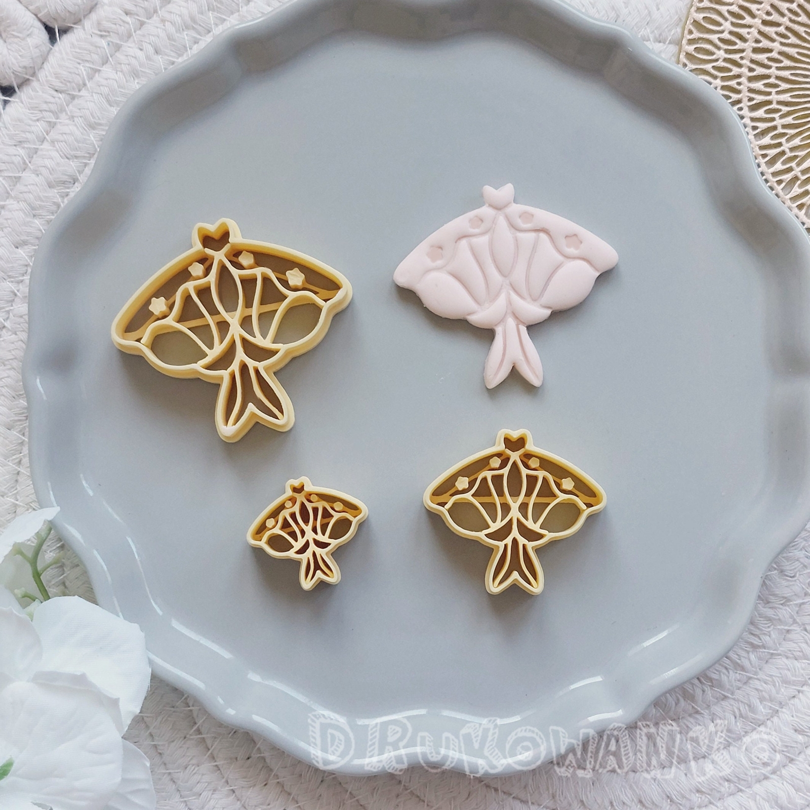 Moth Butterfly Insect 5 Polymer Clay Cutter For Earring Jewelry Making Micro