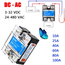 BERM-1 Single Phase 10A-100A Solid State Relays Module DC 3V-32V to AC 24V-480V