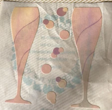 Vintage 1980’s Pearly Shiny 3-5” Champagne Glass Bubbly Stickers By Mrs.Grossman